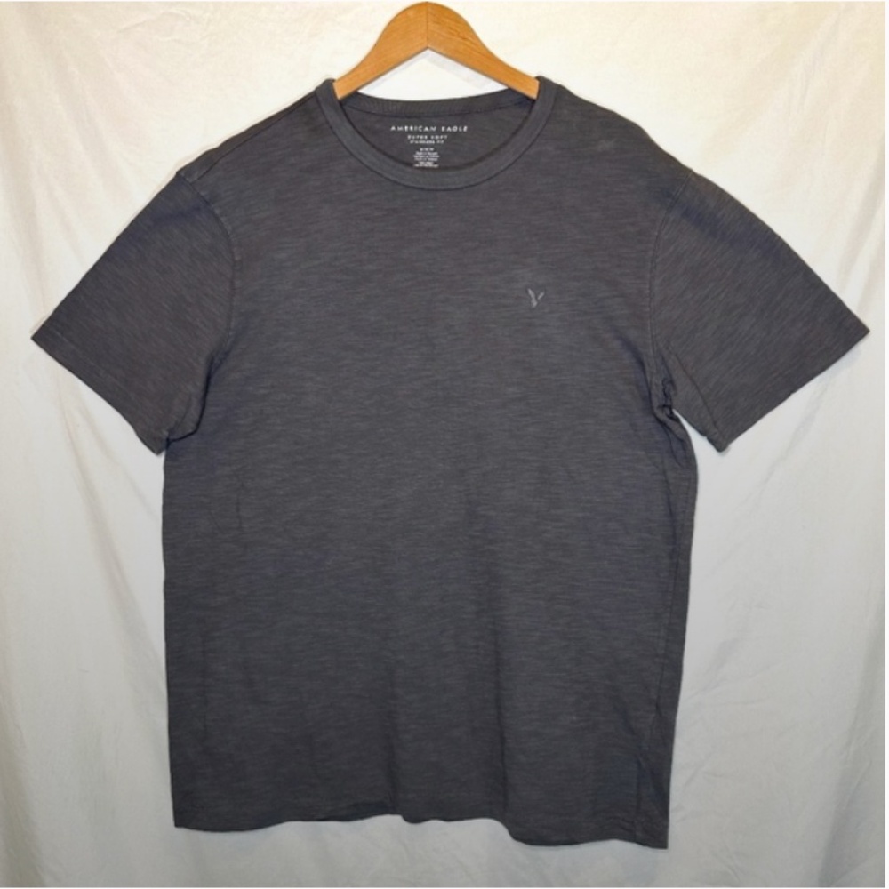 American Eagle Super Soft Standard Fit T Shirt Adult Medium Grey Mens